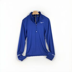 Nike Running Pullover Dri-Fit 3/4 Zip Long Sleeve Shirt Royal Blue Men’s Small